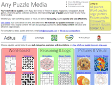 Tablet Screenshot of anypuzzle.com
